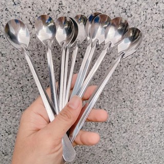 [Giá Xưởng] Combo 10 Muỗng thìa cafe inox dày đẹp trơn muỗng sữa chua inox cao cấp