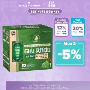 Giải Rượu GIA PHÁT giảm say buồn nôn mệt mỏi tỉnh táo khi nhậu tiệc tùng Hộp 20 Gói
