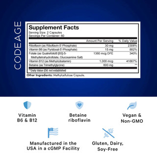 [KOL] TPBVSK Viên Uống Bảo Vệ Sức Khỏe Codeage Methyl Elite+ (Methylfolate B Complex), hộp 120 viên