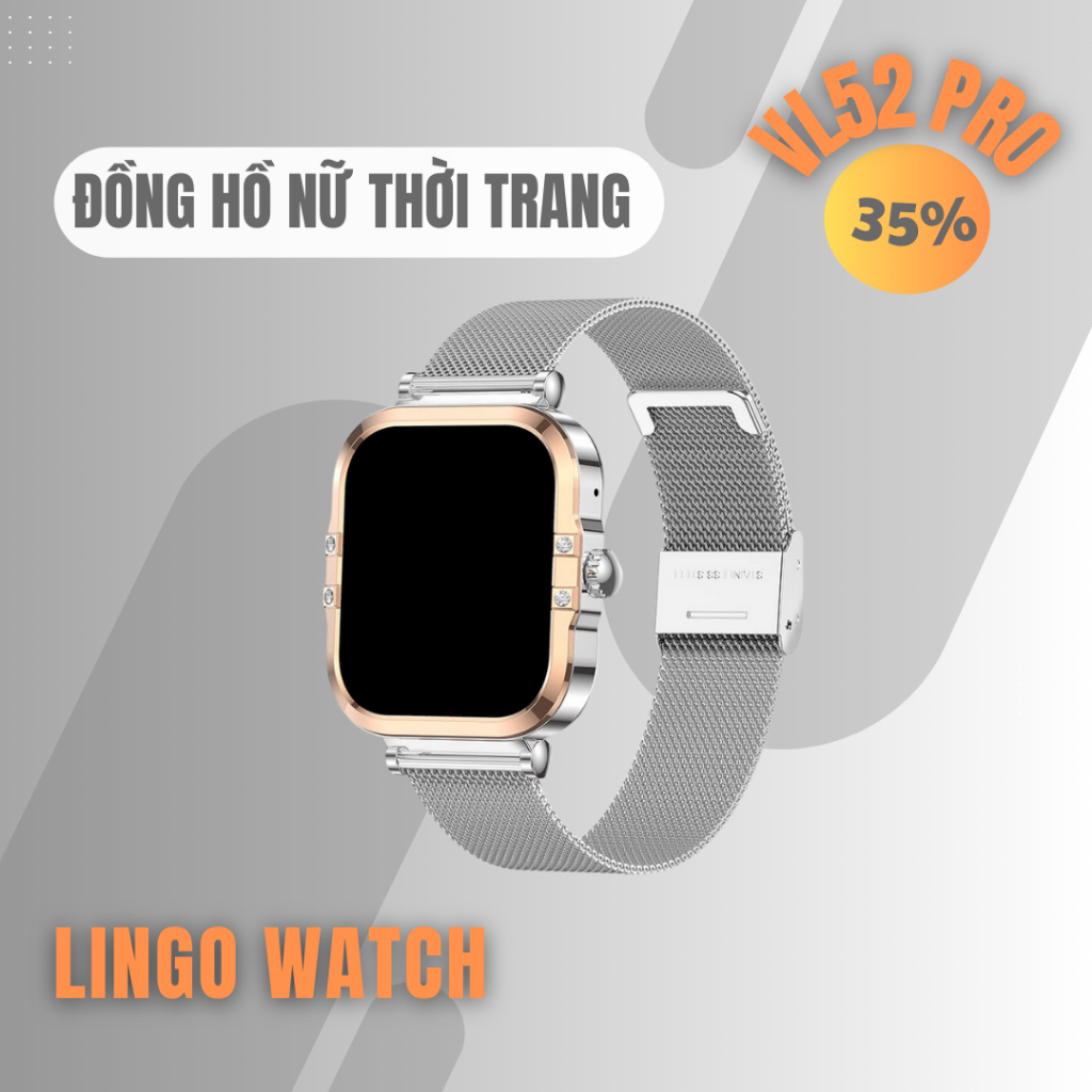 Đồng Hồ Nữ Thông Minh VL52 PRO – Đính Đá Sang Trọng, Gọi Bluetooth, IP68 - Lingotrans