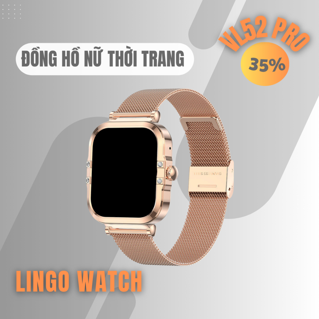 Đồng Hồ Nữ Thông Minh VL52 PRO – Đính Đá Sang Trọng, Gọi Bluetooth, IP68 - Lingotrans