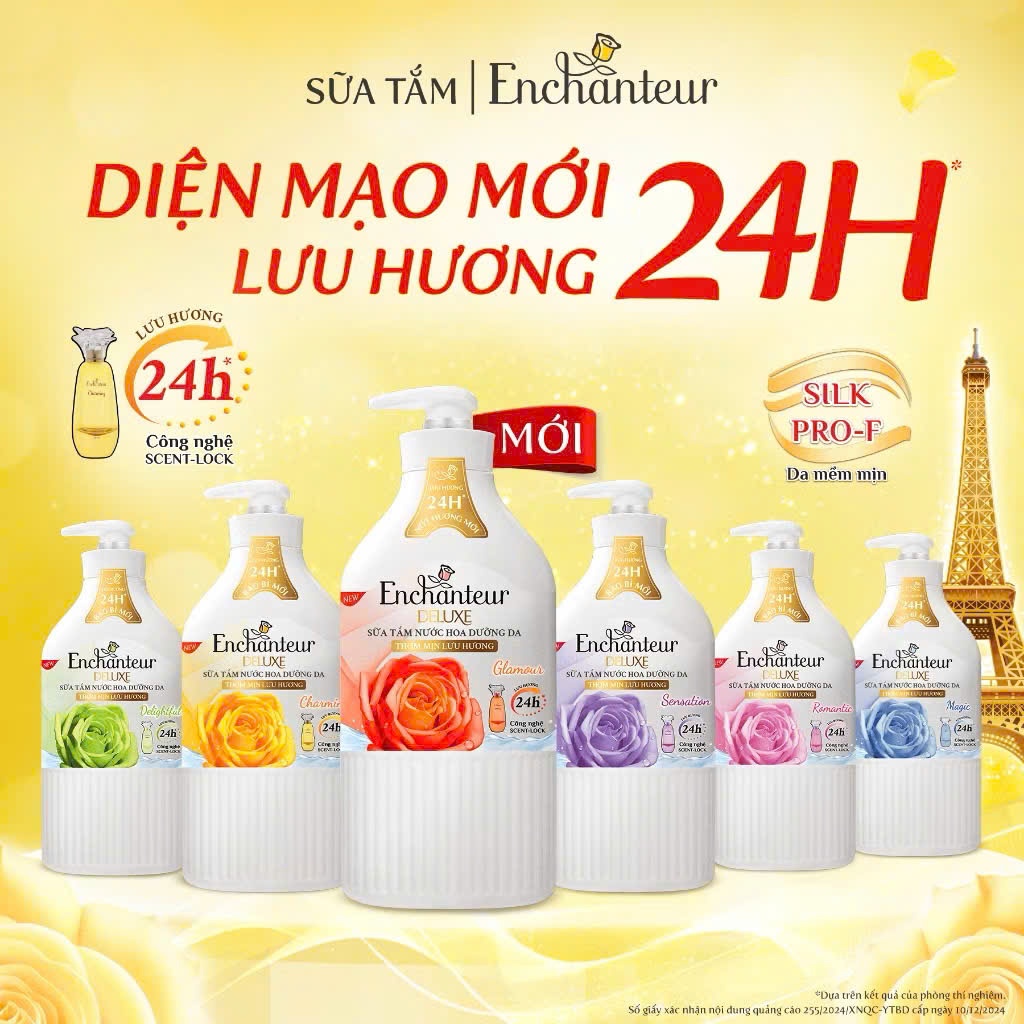[TẶNG TÚI DU LỊCH] Set 3 Món Mini Du Lịch Tiện Lợi Enchanteur Charming Travel Kit – Sữa Tắm + Dầu Gội + Lăn Khử Mùi 25ml