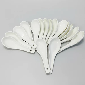 Combo 10 Muỗng sứ, Thìa Sứ trắng cao cấp, đơn giản mà sang trọng