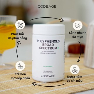 [KOL] TPBVSK Viên Uống Chống Nắng, Chống Oxy Hóa Codeage Polyphenols Broad Spectrum, hộp 120 viên