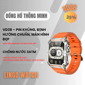 Đồng Hồ Thể Thao Nam VD38 – Gọi Thoại Bluetooth, Theo Dõi Sức Khỏe & Thể Thao, IP67 - Lingotrans