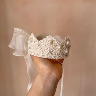 𝐀𝐩𝐫𝐢𝐥 𝐛𝐞́𝐛𝐞́ - Vương miện nơ ren sinh nhật, dự tiêc, phụ kiện thời trang bé gái phong cách Hàn Quốc