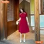 Đầm thiết kế BEMINE cổ tàu đính nơ dáng chữ A phù hợp đi chơi-B419