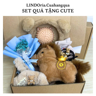 Set Quà Tặng Bạn Gái Cute LINDOria, Quà 14/2, 8/3, 20/10, Sinh Nhật, Capybara, Cinna, Kitty..