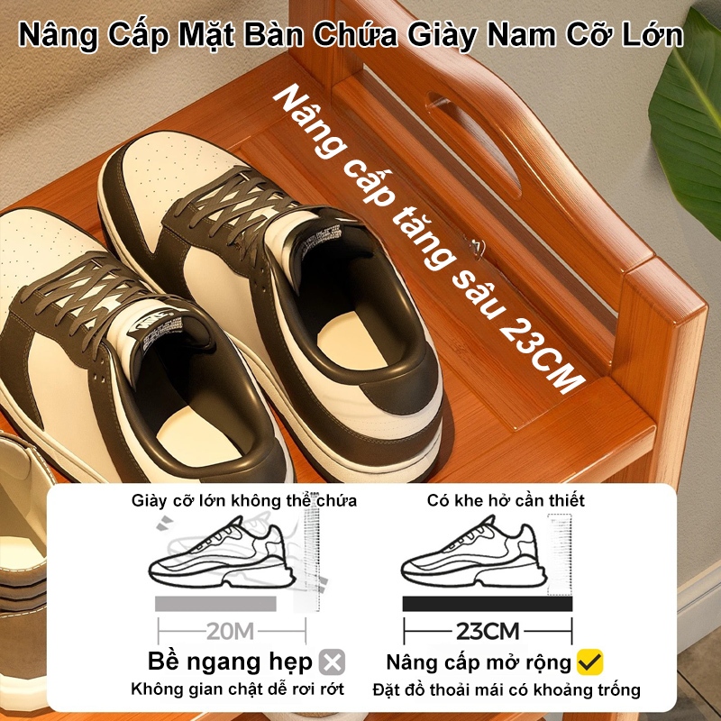 Kệ Giày Gỗ Phong Cách Tối Giản Tiết Kiệm Không Gian Giúp Nhà Cửa Ngăn Nắp Cho Phòng Khách