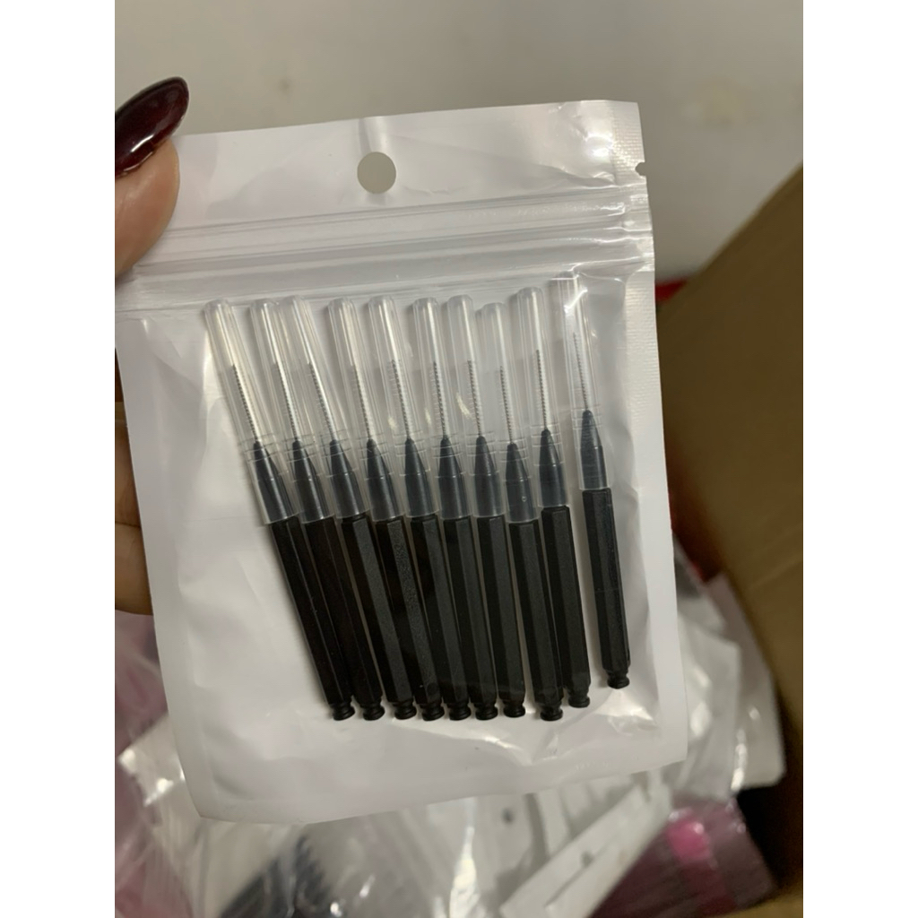 chổi chải thẳng mi bắt lên trục  uốn mi  1 bịch 10 cây Linh Bùi