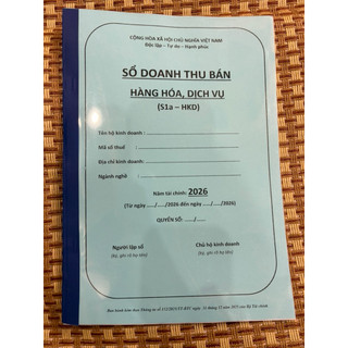 Sách - Sổ doanh thu bán hàng hoá dịch vụ S1a HKD  (100 trang - 2 mặt)