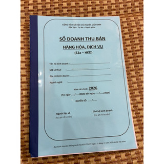 Sách - Sổ doanh thu bán hàng hoá dịch vụ S2a HKD (100 trang - 2 mặt)
