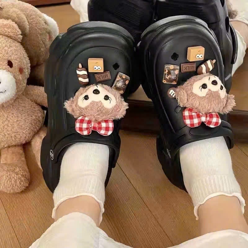 Dép sục cross nữ đế 3-4cm tăng chiều cao siêu nhẹ tặng kèm sticker Cún | BigBuy360 - bigbuy360.vn