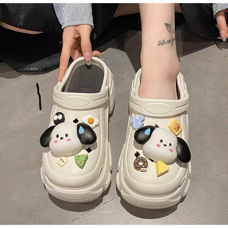 Dép sục cross nữ đế 3-4cm tăng chiều cao siêu nhẹ tặng kèm sticker Cún | BigBuy360 - bigbuy360.vn