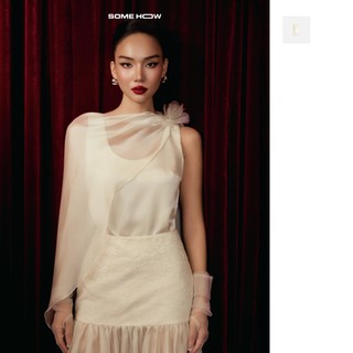 [New1] Áo Seraphina One-Shoulder Vải Lụa Phối Tơ Satin Yêu Kiều Kiêu Sa Quyến Rũ, WKI107  SOME HOW STORE
