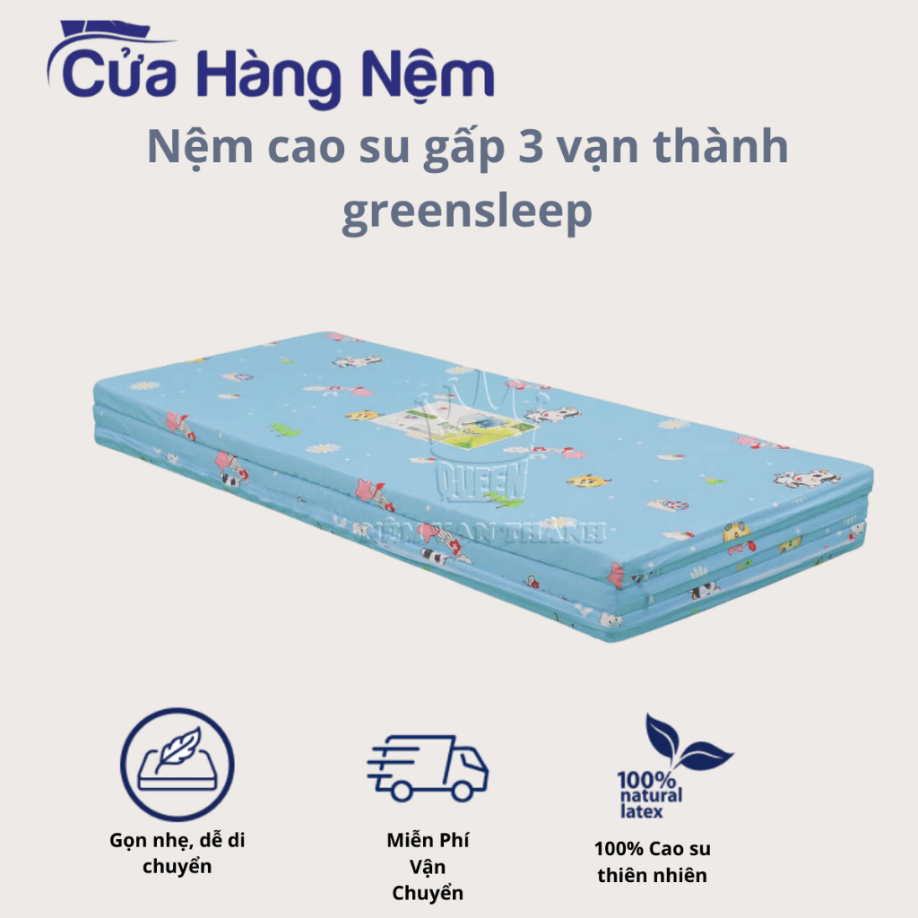Nệm Cao su Vạn Thành Gấp 3 Green Sleep