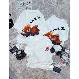 Áo thun chất cotton khô 3158 form rộng tay lỡ - Gấu zzzz