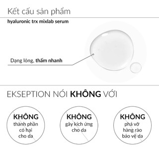 Serum HA + 3% Tranexamic acid mờ nám, sáng da Ekseption Hyaluronic TRX 75ml    - Sản phẩm: Tinh chất serum Ekseption Hya