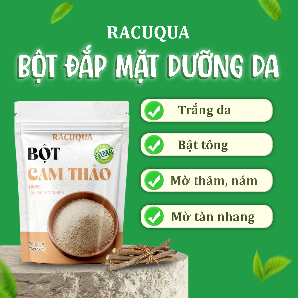 Bột Cam Thảo Đắp Mặt Làm Đẹp RACUQUA 75g