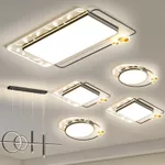 Đèn ốp trần gia đình hiện đại đơn giản Đèn phòng ngủ hình vuông Đèn phòng khách hình chữ nhật sáng tạo Bộ đèn toàn bộ ng — ảnh 1