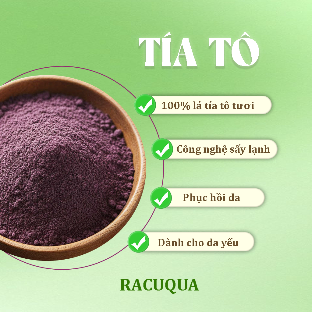 Bột Tía Tô Sấy Lạnh Đắp Mặt Làm Đẹp RACUQUA 75g Tiện Lợi