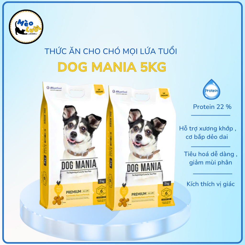 [5KG] Dog mania cao cấp nhập khẩu Hàn Quốc Dành cho chó mọi lứa tuổi ...