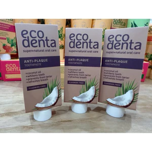 1 type du lịch10ml-kem đánh răng Ecodenta Organic Coconut dầu dừa chống mảng bám,trắng răng