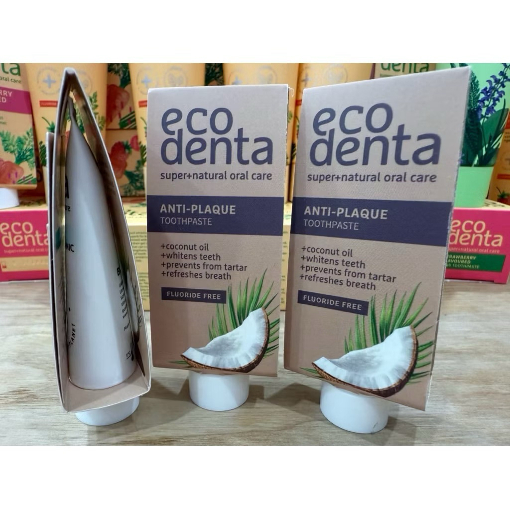 [Quà tặng đơn từ 250.000vnd]  1type du lịch10ml-kem đánh răng Ecodenta Organic Coconut dầu dừa chống mảng bám,trắng răng