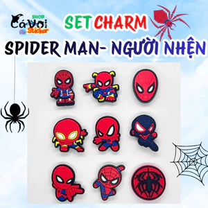 Set Charm Spider Man - Charm người nhện Cute – Người Nhện Chibi Gắn Dép, Sục SIÊU HOT HIT- Charm siêu nhân nhện
