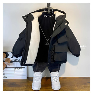[11-45KG] Áo Khoác parka Lót Lông Cho Bé Trai Và Gái, Vải Trắng Bạc Cản Gió Chống Nước Giữ Ấm Cơ Thể