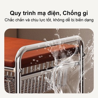 Kệ lò vi sóng Có giỏ kéo ra màu gỗ đàn hương Kệ 2 tầng nhà bếp đa năng