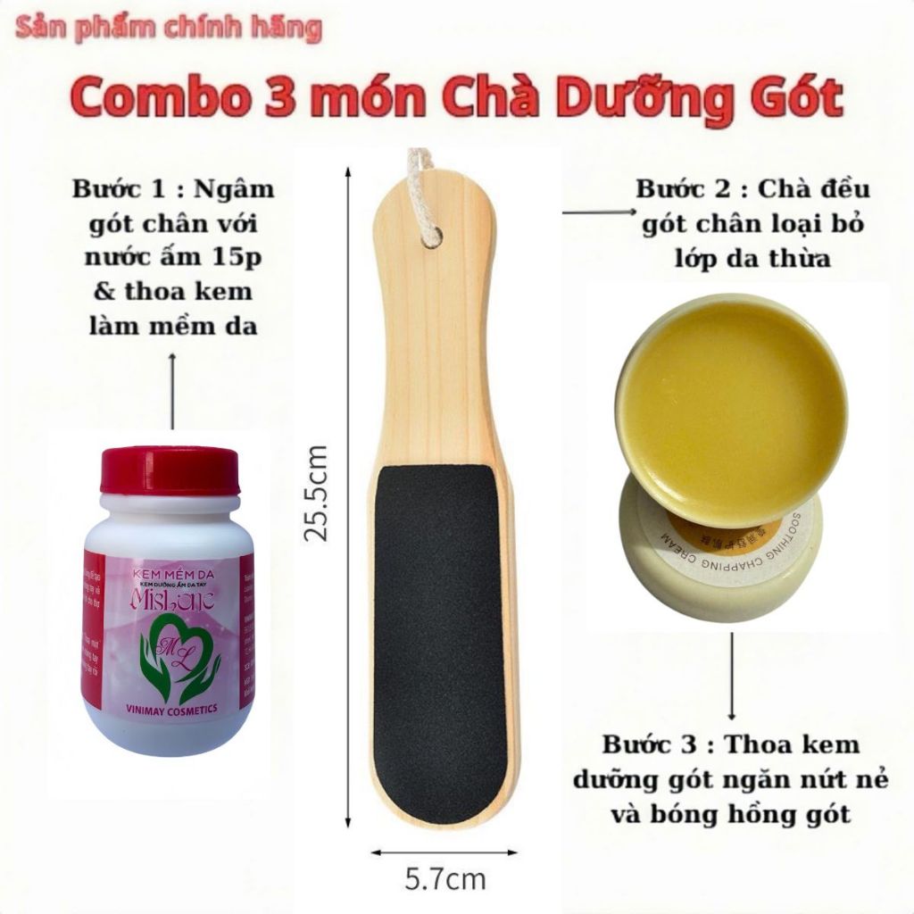 [Ưu Đãi Sản Phẩm Mới] Combo 3 món chà mịn gót chân dành cho chị em làm tại nhà