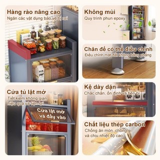 Tủ bếp Đa Năng thép chiều dài 35cm Kệ tủ đa năng Chống bụi Có bánh xe Tủ đựng đồ nhà bếp Tiết kiệm không gian