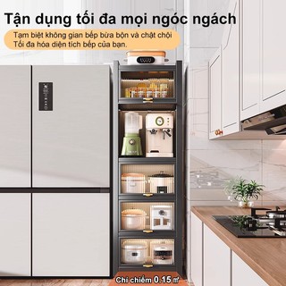 Tủ bếp Đa Năng thép chiều dài 35cm Kệ tủ đa năng Chống bụi Có bánh xe Tủ đựng đồ nhà bếp Tiết kiệm không gian