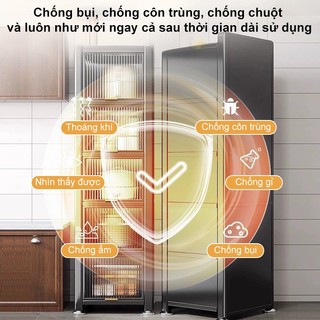 Tủ bếp Đa Năng thép chiều dài 35cm Kệ tủ đa năng Chống bụi Có bánh xe Tủ đựng đồ nhà bếp Tiết kiệm không gian