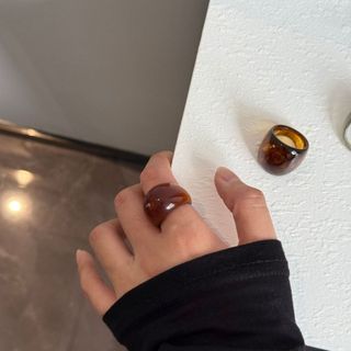 Nhẫn nhựa tròn cổ điển châu Âu và Mỹ, thiết kế đơn giản và độc đáo, phù hợp mọi dịp ON_0006