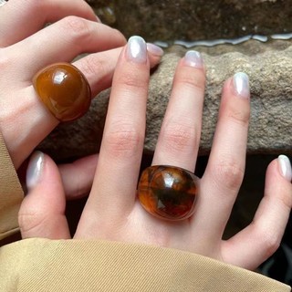 Nhẫn nhựa tròn cổ điển châu Âu và Mỹ, thiết kế đơn giản và độc đáo, phù hợp mọi dịp ON_0006