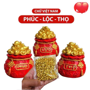 Bộ 3 Hũ Phúc Lộc Thọ đựnġ Muối Gạo