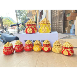 Combo 3 Hũ Đựng Muối Gạo Tài Lộc Ceramic Cao Cấp Túi Thần Tài May Mắn Trang Trí Ban Thờ Phong Thủy Trong Nhà