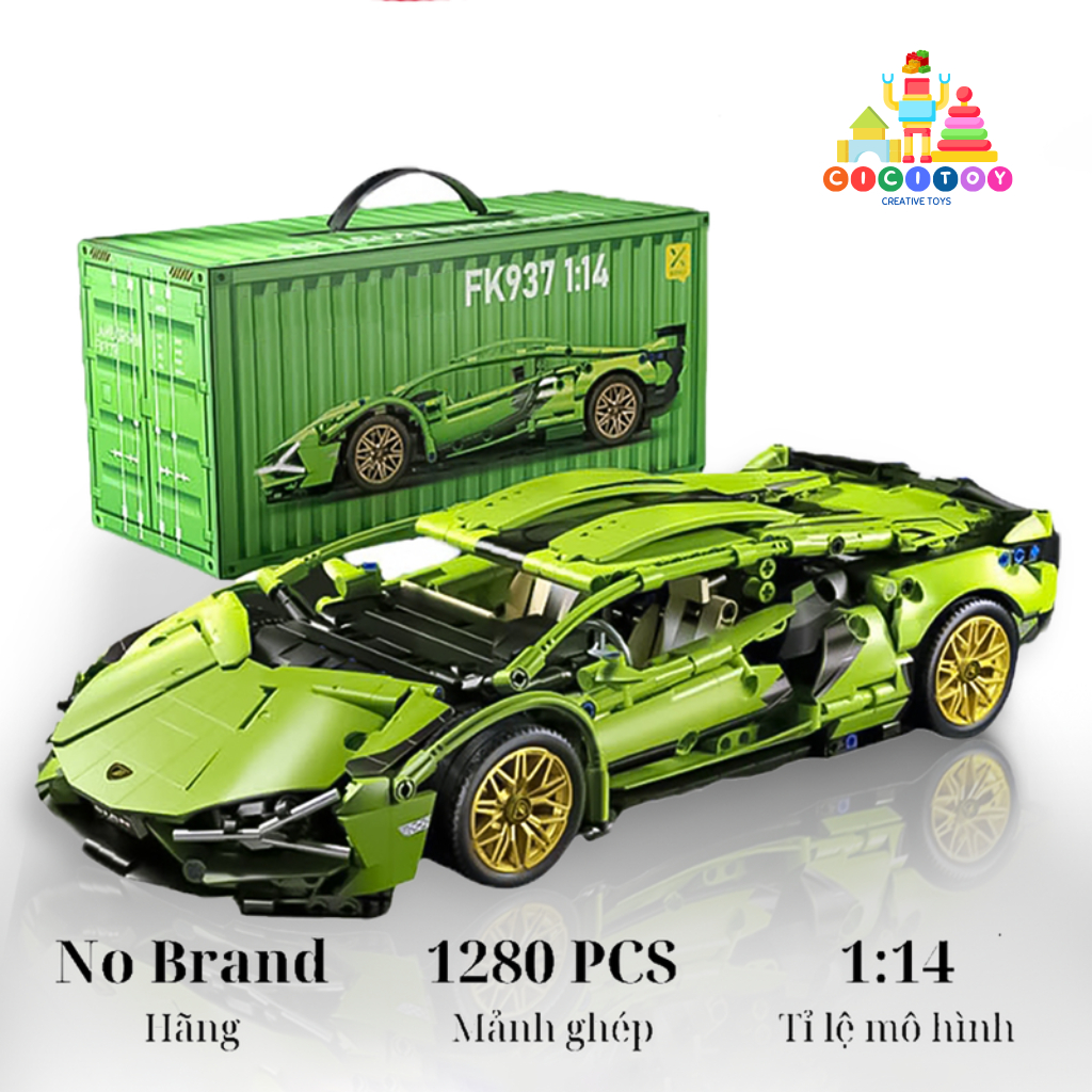 [1314PCS] Mô hình đồ chơi lắp ráp ôtô siêu xe siêu xe Lambo tỷ lệ 1:14, Đồ chơi lắp ráp trí tuệ CiCi