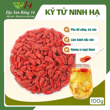 Kỷ Tử Đỏ Ninh Hạ Cao Cấp ( 100gr ) Kỷ Tử Hữu Cơ Sạch ,Hạt To Đều ,Thảo dược - Đặc sản rừng 14 , ĐSR 14