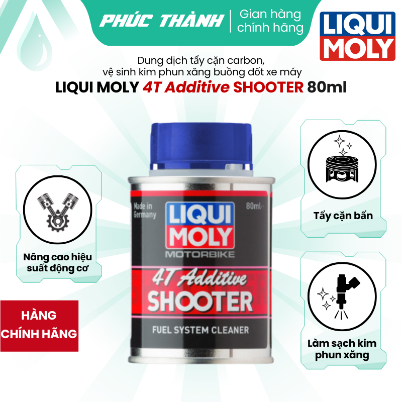 Dung Dịch Vệ Sinh Buồng Đốt Xe Máy, Tẩy Cặn Carbon LIQUI MOLY 4T ADDITIVE SHOOTER 7916 80ml - Nhập Khẩu Đức