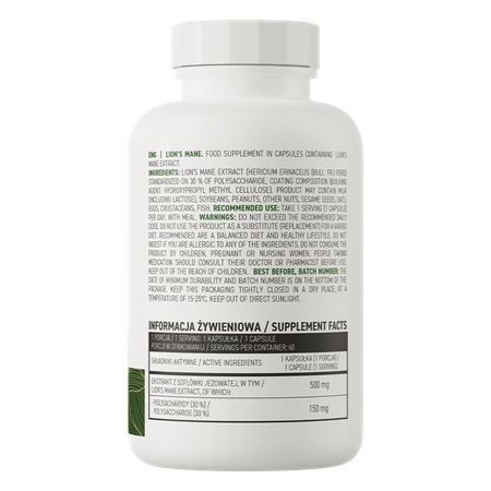 Thực Phẩm Bổ Sung Sức Khoẻ, Viên Uống Ostrovit Lion's Mane (60 Viên)