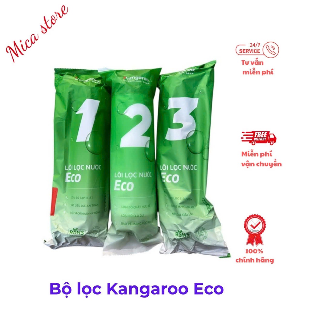 Lõi lọc nước KANGAROO chính hãng - Bộ lõi lọc 1,2,3