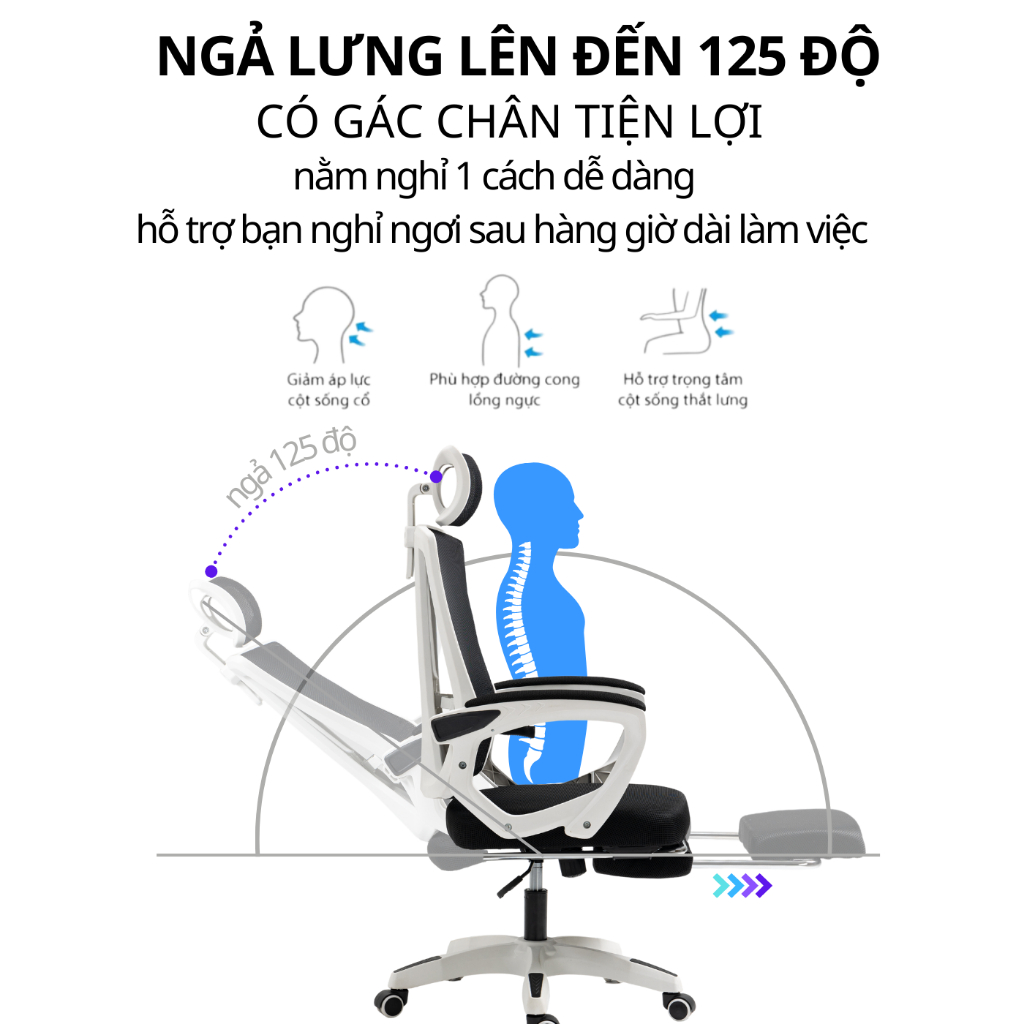 Ghế Chân Xoay Văn Phòng , Làm Việc Siêu Tiện Ích, Tay Cầm Nâng Hạ CTH-96-RDN Resdani | BigBuy360 - bigbuy360.vn