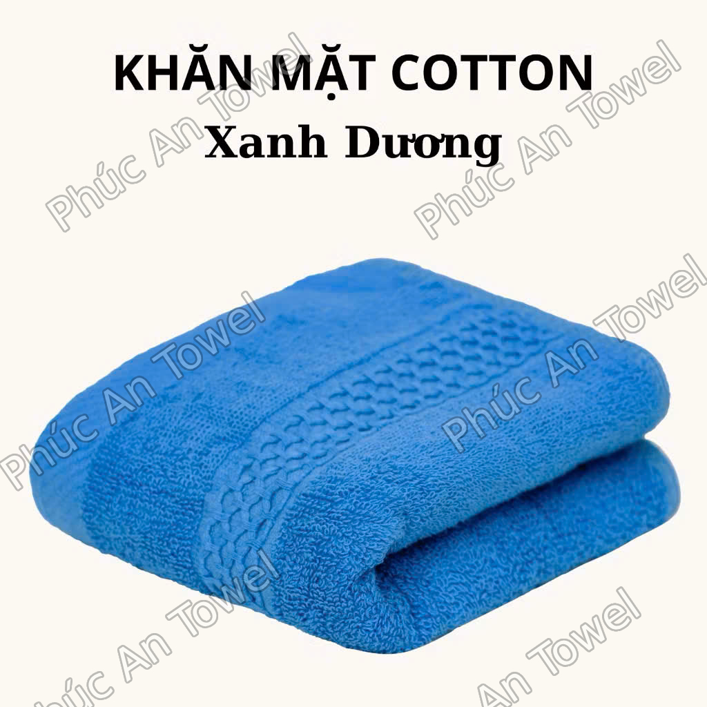 Combo 5 Khăn Mặt Phúc An Towel 30x50cm, Cotton 100%, Mềm Mại Siêu Thấm Hút, Không Xù Bông