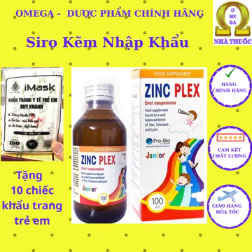 Siro ZINC PLEX - Tặng Quà - (HSD 3/2028) - Bổ Sung Kẽm Cho Bé Giúp Bé Ăn Ngon Miệng, Tăng Sức Đề Kháng, Khỏe Mạnh