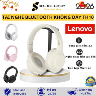 Tai Nghe Bluetooth Chụp Tai Lenovo TH10  Âm Thanh Nổi Giảm Ồn Thoải Mái Chống Thấm Nước Có Mic