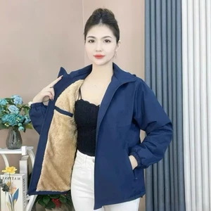 Áo Khoác Nữ Lót Lông Chống Nước,Áo Có Mu Dây Rút