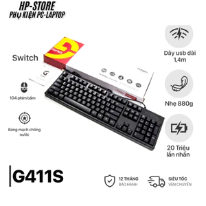 Bàn Phím Máy Tính Fuhlen G411S - Dành cho Chơi Game Văn Phòng - tặng Lót, Chính Hãng Ninza - BH 24T
